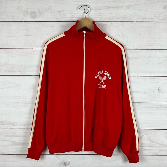 Vintage 1970s Florida College Tennis Track Suit Set Large
